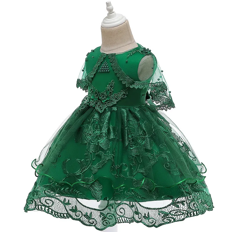 Кружевное бальное платье для маленьких девочек; платье с вышивкой для новорожденных; платье для крещения на день рождения; платье для крестин для маленьких девочек; 1 год