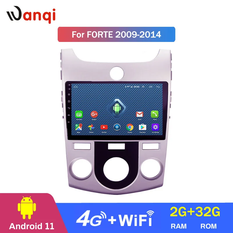 Android 11 4G Lte 2.5D 9 Inch HD Screen Car DVD Multimedia Player for KIA Forte 2009-2014 CD GPS Navi Radio Display No Din | Автомобили и