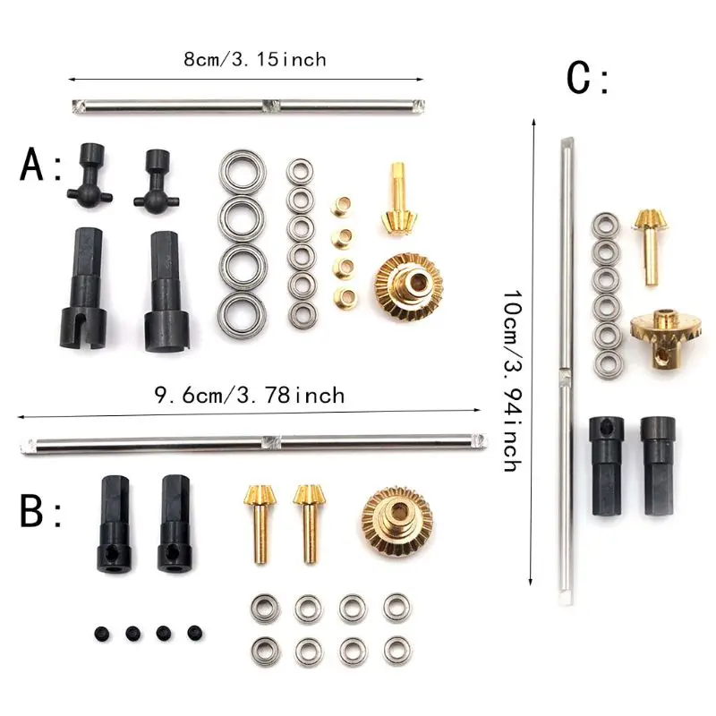 Обновленная металлическая Шестерня Передняя средняя задняя мостовая ось для 1/16 WPL C14 C24 B14 B24 гоночный грузовик RC запчасти для автомобилей