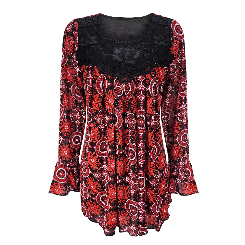 Billig YTL Frauen Plus Größe Elegante Reife Floral Lose Tunika Top Hemd Hülse Oversize Bluse Urlaub Sommer Hemd 6XL 7XL 8XL h036