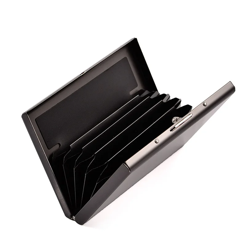 

New Men Women Business Multifunction Slim Card Case Stainless Steel Anti-Scan RFID Protector Credit Card 6 Cases