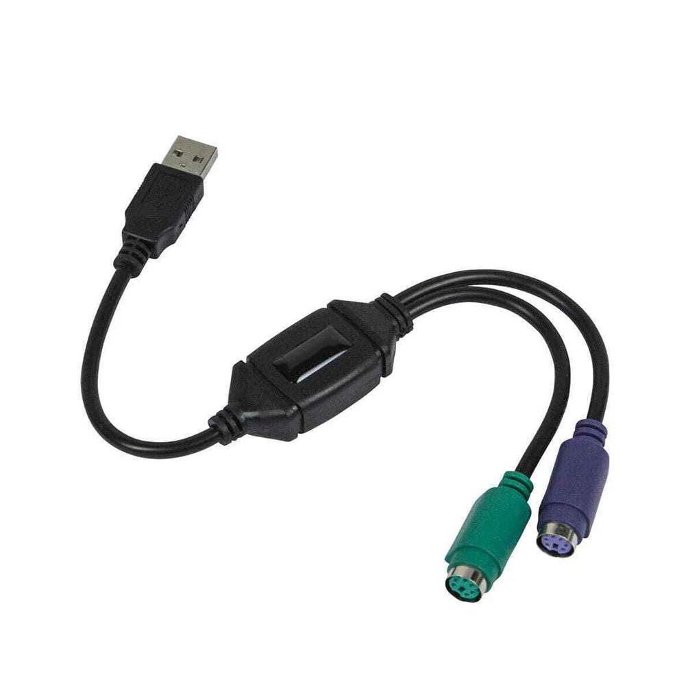 white 1 шт. USB Мужской 2-в-1 PS/2 клавиатура мышь к USB конвертер USB адаптер кабель сплиттер конвертер клавиатуры Адаптер - Цвет: white