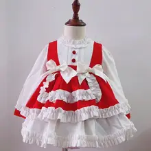 Зима, испанская детская одежда, зимняя одежда для маленьких девочек, платья для маленьких девочек, платье на День Благодарения, рождественское платье для девочек