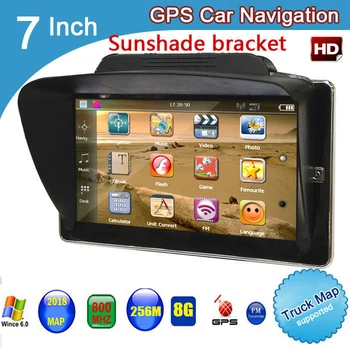 

7 inch 256M 8GB 800*480 MTK ce6.0 vehicle GPS Navigation CE 6.0 truck navigator with Wireless Rear View camera and sunshade