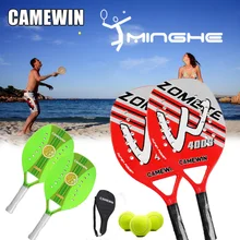 

2021 Racket Beach Tennis Carbon Fiber and EVA Elastic Material Durable Matte Surface Paddle Sports Tennis Racket with Cover