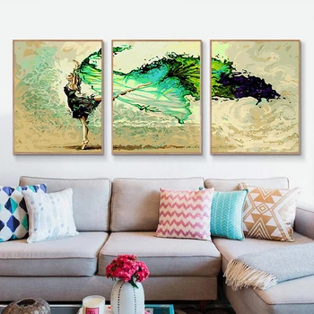 

HUACAN Picture By Numbers Ballet Girl Acrylic Drawing Canvas Wall Art DIY Oil Painting Home Decor Gift
