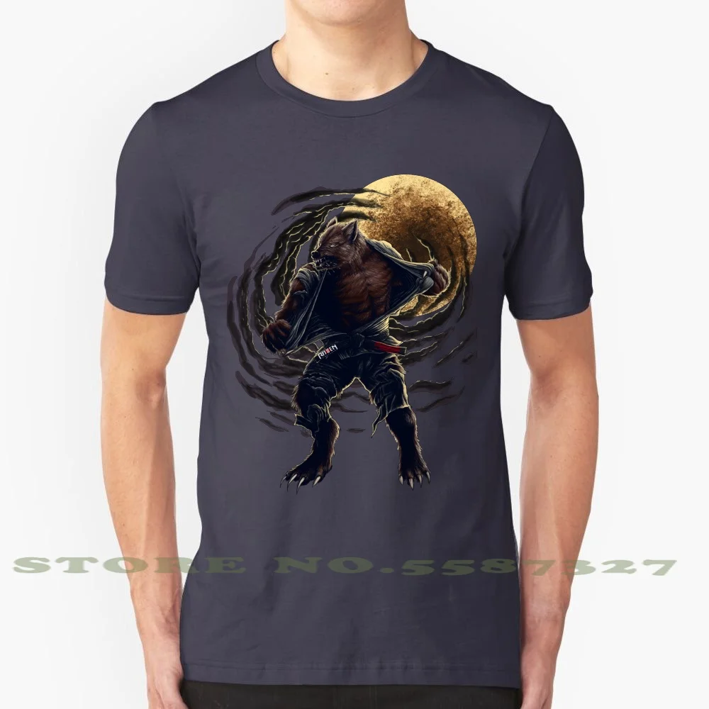 Бразильское джиу джицу оборотень черный белый цвет футболка для Для мужчин