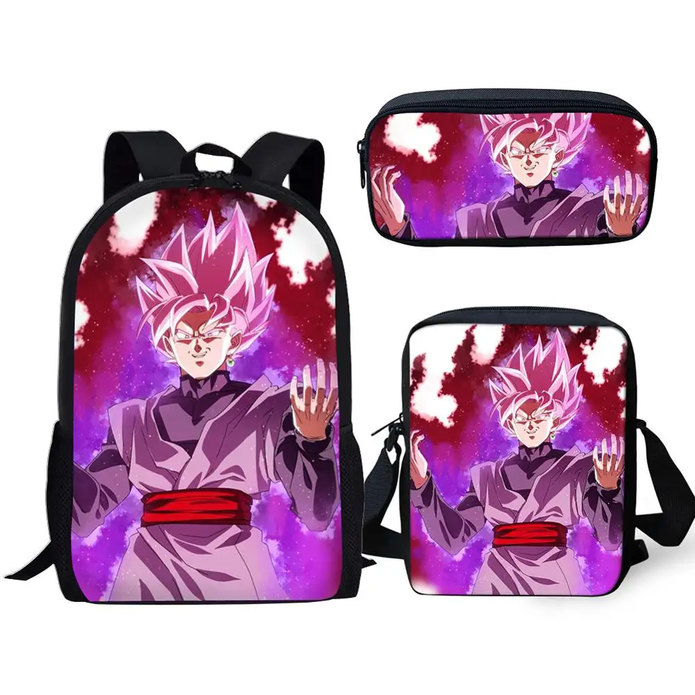 

Dragon-Ball-Z Super Broly School Bags Cool Boys Girls Anime Ultra Instinct School Backpack 3PCs/Set Kids School Bags