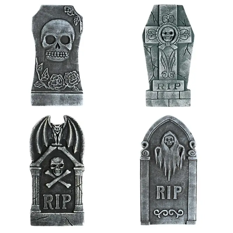 

TOYMYTOY 4PCS Halloween Tombstone Decorations Realistic and Reusable Haunted House Yard Decorations and Accessories