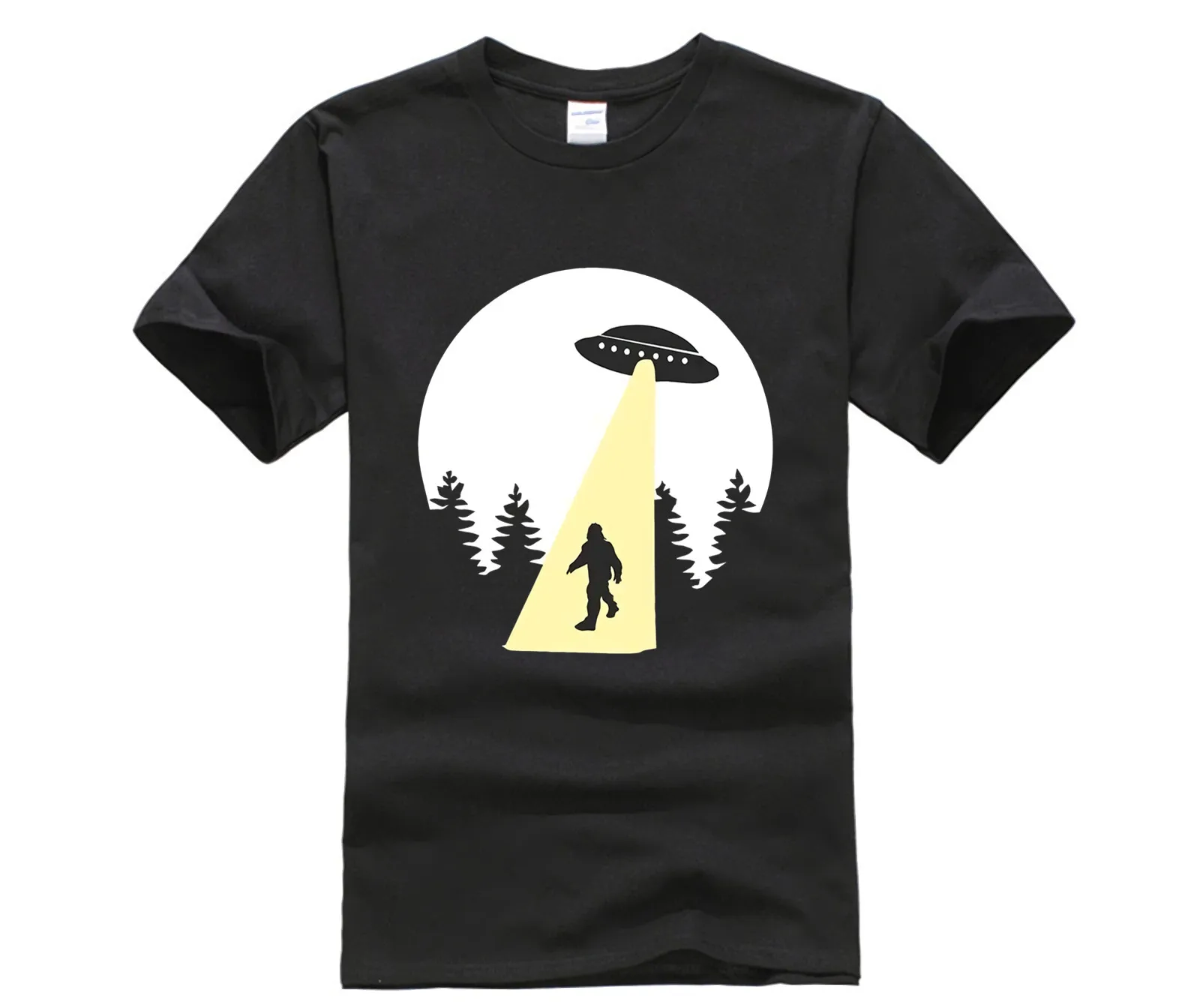 Sasquatch Beam Up футболка забавная НЛО инопланетяне Ретро мужские хлопковые футболки с