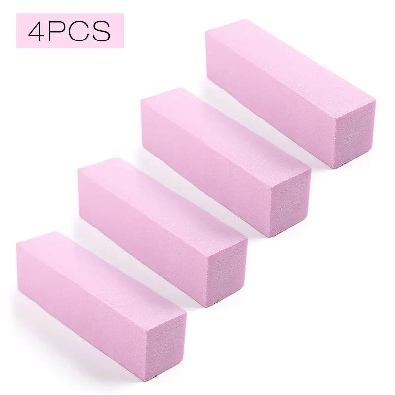 pink-4PCS ROSALIND 4 шт./лот шлифовальная губка пилка для ногтей УФ-гель для ногтей DIY Дизайн ногтей маникюр педикюр белый розовый буферы для ногтей блок - Цвет: pink-4PCS