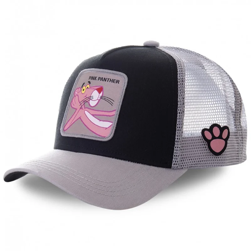 Casquette-trucker-Capslab-Pink-Panther-Noir-et-Gris