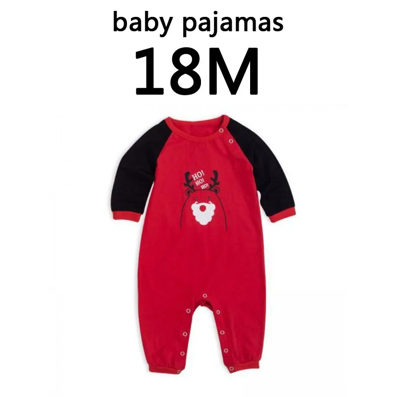 baby size 18M Зимние Семейные комплекты Рождественская Пижама комплект Для женщин Для мужчин пижамы для маленьких детей, мама, дочка, папа, сын, Ночной костюм футболка+ штаны - Цвет: baby size 18M