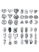  WOSTU Authentic 925 Sterling Silver Flower Plane Cat Life Tree Beads Charms Pendant Fit Bracelets Women Fashion DIY Jewelry Gift 