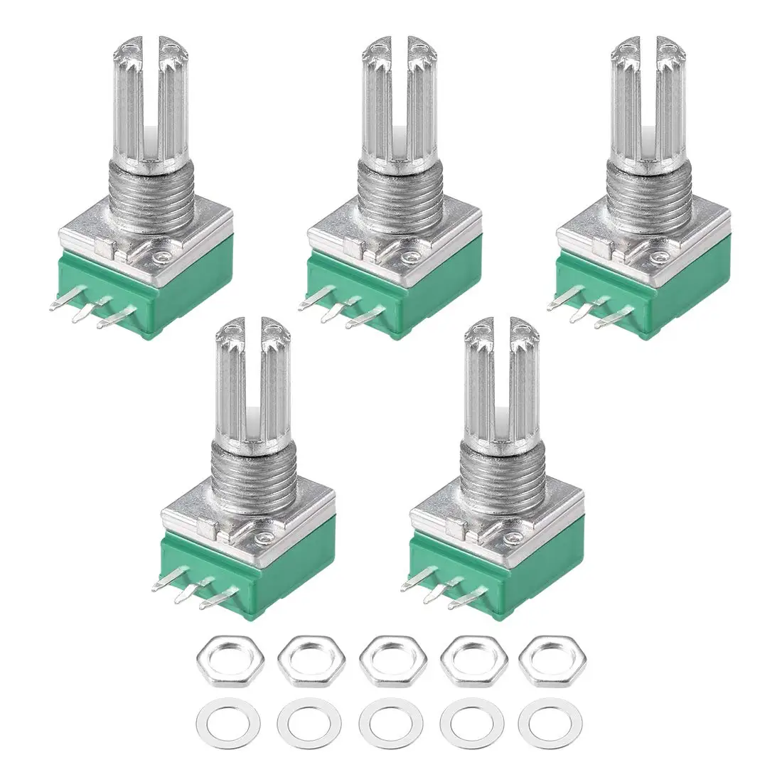 Multiturn potentiometer linear potentiometer rotary potentiometer potentiometer kit trimmer potentiometer 5pcs/lot RK097NS potentiometer B5K B10K B20K B50K B100K B500K potentiometer 3Pin shaft with switch audio sealing potentiometers