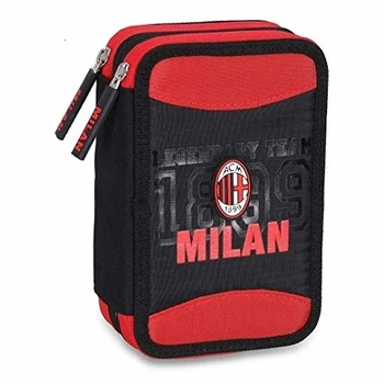 

A.C. Milan - Astuccio Scuola 3 Zip Completo Di Cancelleria Collezione Scuola 2019-20