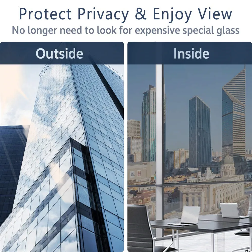 WXSHSH оконный оттенок, уединение односторонняя зеркальная пленка для дома, декоративные стеклянные наклейки, легко устанавливаемая пленка для окон с тепловым блоком