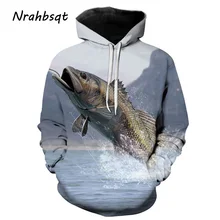 NRAHBSQT новая рыбий рисунок 3D печать Толстовка для мужчин рыбалка осень с капюшоном одежда для рыбалки верхняя одежда FC036