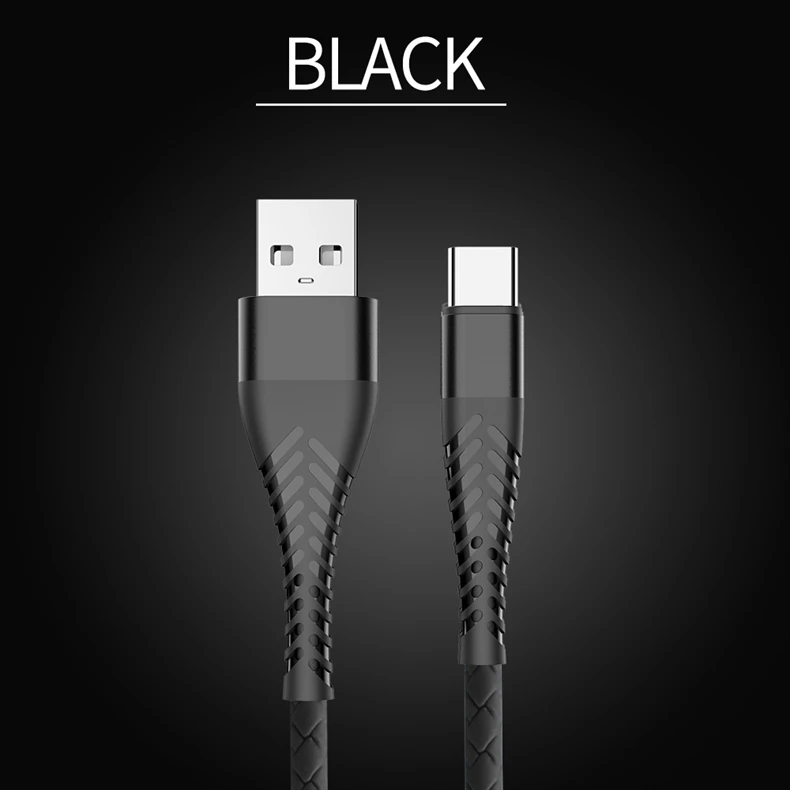 NOHON USB кабель Быстрая зарядка usb type C кабель Micro кабель для передачи данных для мобильного телефона зарядное устройство Шнур для Xiaomi samsung iPhone Lightning - Цвет: Black