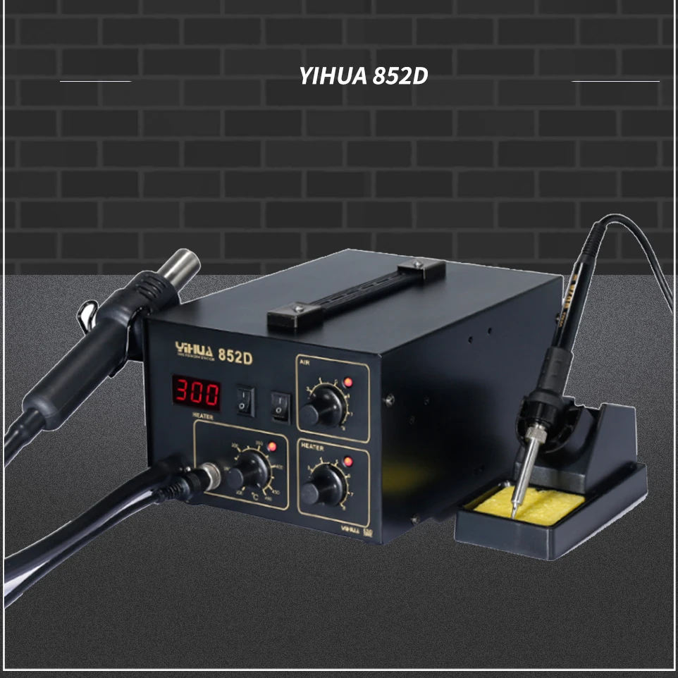 YIHUA-852D BGA паяльная станция 2 в 1 SMD паяльник для подключения к станции с блоком