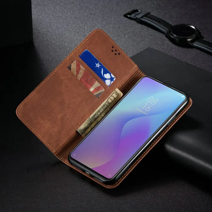 Чехол-книжка mi 9 T для Xiaomi mi 9 T Pro, роскошный однотонный кожаный бумажник из джинсовой ткани для Funda Xiaomi mi 9 T, чехол mi 9 T 9 T mi T9