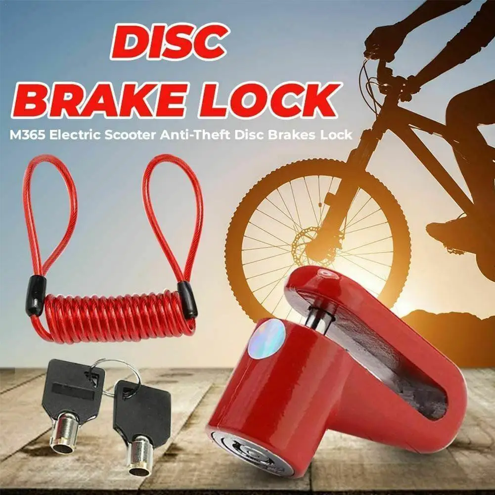 Electric Scooter Lock Anti-theft Car Disc Brake Steel Wire Wheel With Reminder Rope | Спорт и развлечения
