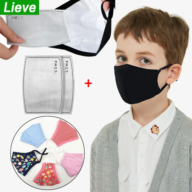

Anti-Dust Face Mouth Mask Reusable Breathable Cotton Protective Children Kid Cartoon Cute PM2.5 Filter Paper Anti virus Masks