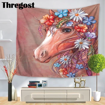 

Thregost Cartoon Sheep Head Printed Wall Tapestry Hanging College Dorm Farmhouse Decoration Thin Beach Mat Wall Cloth Tapestries