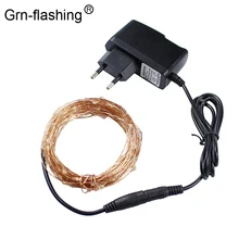 8 цветов Рождественские огни 10 м 100 светодиодный медный провод свет шнура с адаптером питания(Великобритания, США, ЕС, AU Plug) праздничные декоративные огни