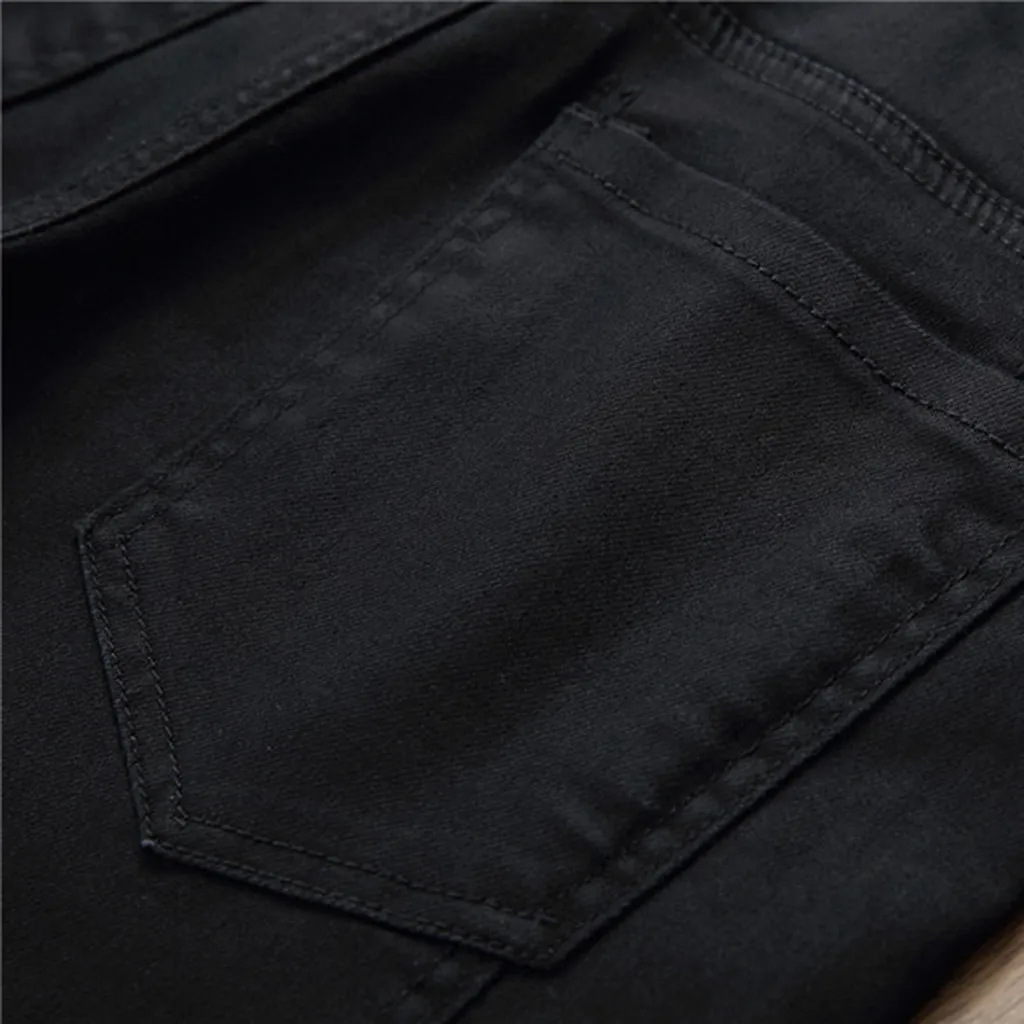 KLV Men Cool Designer Brand Jeans Skinny Ripped Hole Slim Fit Hip Hop Pants Jeans Trousers Sweatpants Streetwear hot 9729