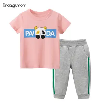 

Summer Girls Clothing Sets Cartoon Pattern Cute Kids Short Sleeve T-shirt + pants 2pcs Suit Children Toddler Casual Clothes Set