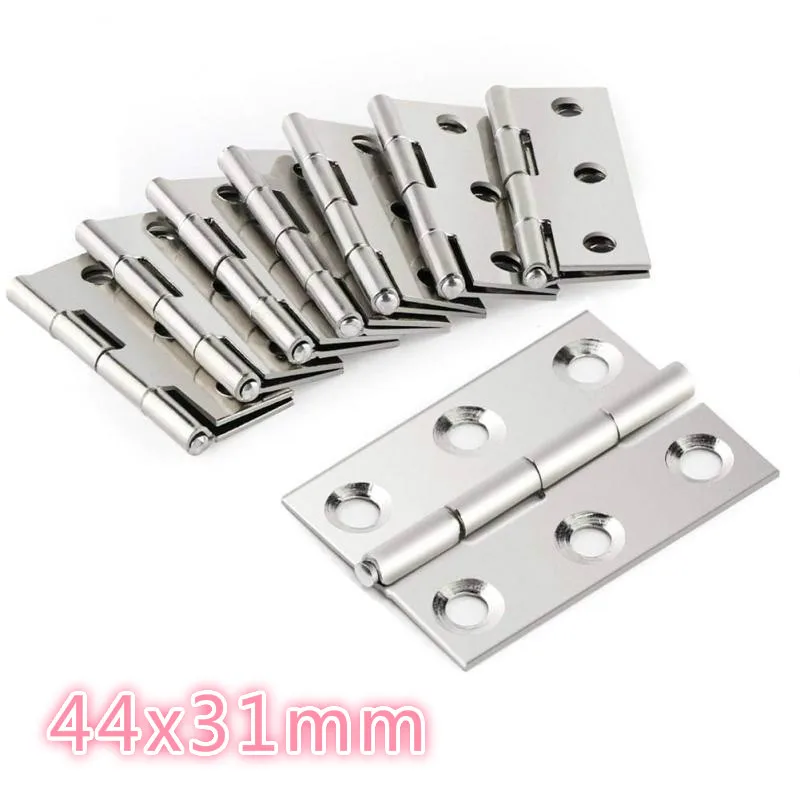 20 Pcs Door Connector Accessories Furniture Home 6 Mounting Holes Stainless Steel Hinges Window Cabinet Jewelry Box