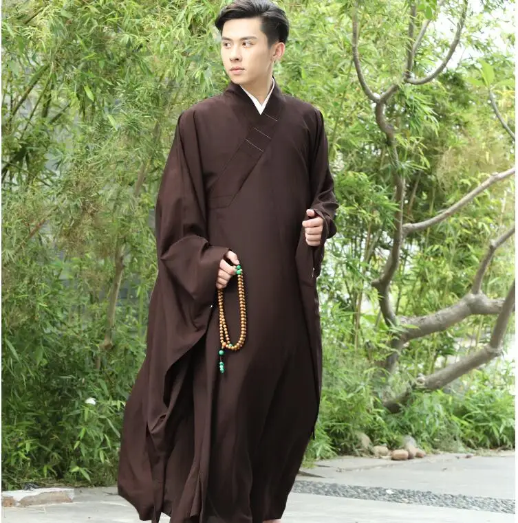 

3 colors Zen Buddhist Robe Lay Monk Meditation Gown Monk Training Uniform Suit Lay Buddhist clothes set Buddhism Robe appliance