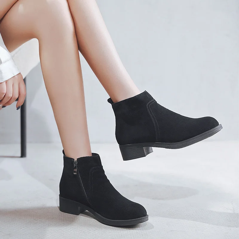 

What Short Boots Women's Chunky-Heel Versatile Black Online Celebrity Thin Boots 2019 Autumn And Winter New Style Simple Side Zi