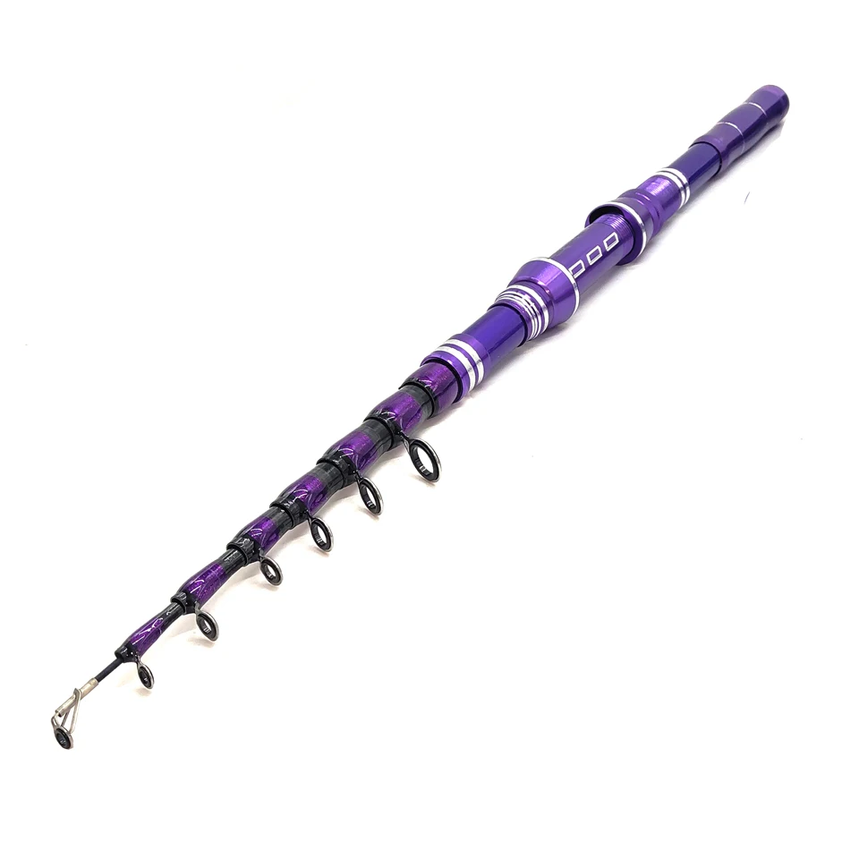 Purple 1 1,8-3M углеродная телескопическая удочка, портативная туристическая спиннинговая удочка, лодка, рок-полюс, удочка для ловли карпа, удочка для ловли окуня, щуки, кальмара - Цвет: Purple 1