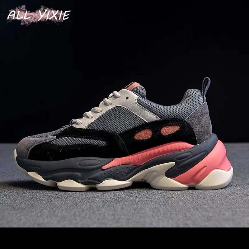 Новинка 2019 года сезон осень зима женские кроссовки с сеткой Модные на толстой