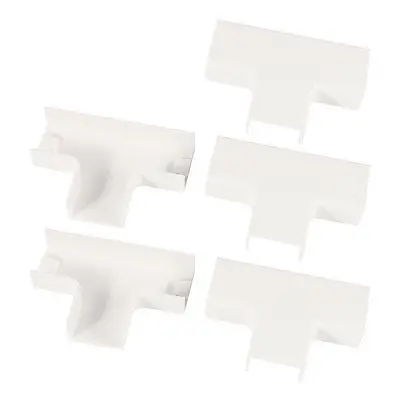 

5Pcs PVC Trunking Cable Raceway Connector Flat Tee Shaped 3 Ways 24x14mm