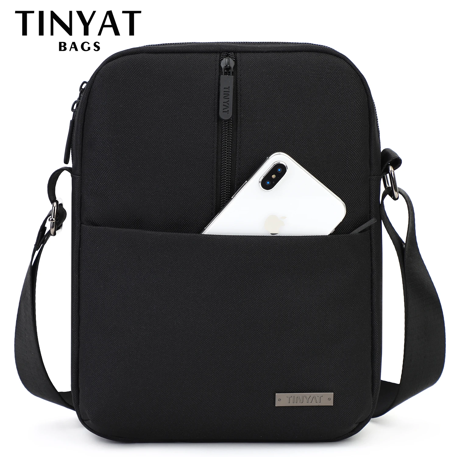 TINYTA bag for men light black canvas messenger bag shoulder bag for 9.7 'pad 9 pocket waterproof casual shoulder bag T5002