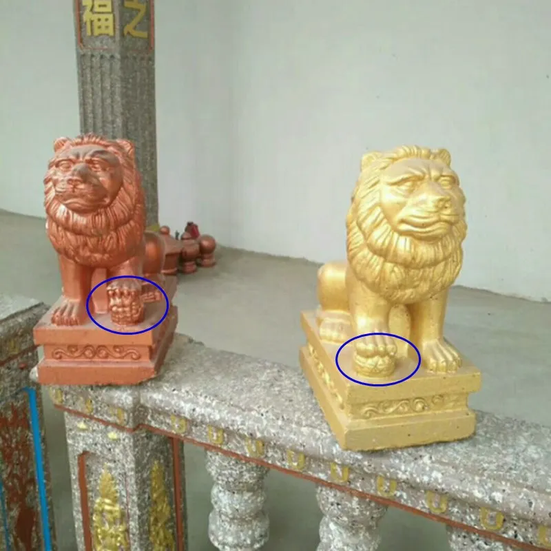 Summer Breeze Foo Dog Lions Pair Mold Set, Cement Statue Mould, ABS Plastic, DIY Concrete Greek Sculpture, H 35cm/ 13.78in