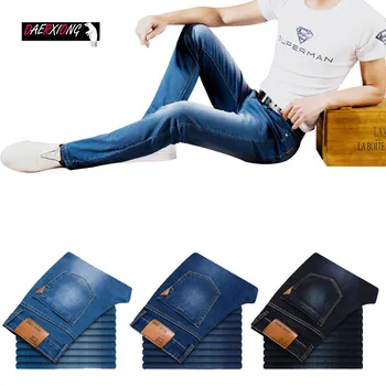

2019 Brand Men Jeans Spring summer style Utr Thin Denim Trousers Business Casual Light Blue Elastic Force Fashion straight Jeans
