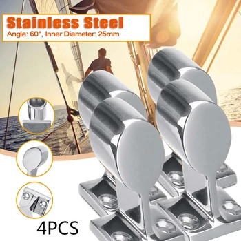 

4Pcs Boat Tube Pipe Base 316 Stainless Steel Marine 60 ° Railing Handrail Pipe