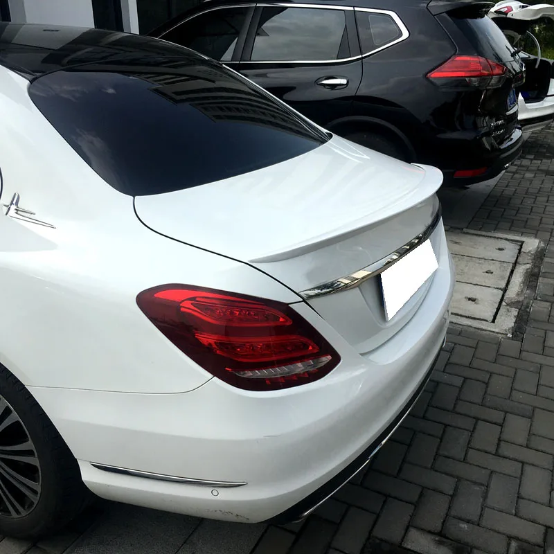 Для Mercedes Benz W205 c-класс ABS грунтовка Цвет Внешний задний спойлер задний багажник отделка багажника крыло