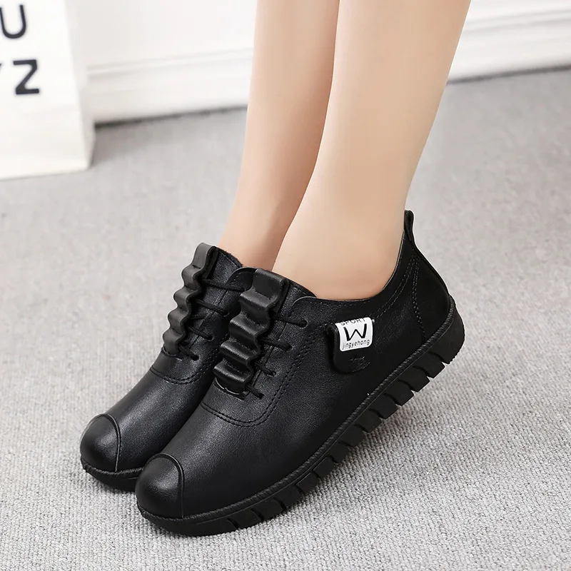

Shoe Female Spring Autumn & Winter Korean-style Versatile Trend Girl'S Casual Sports Shoes Leather Flat Shoes Soft Bottom Anti-s
