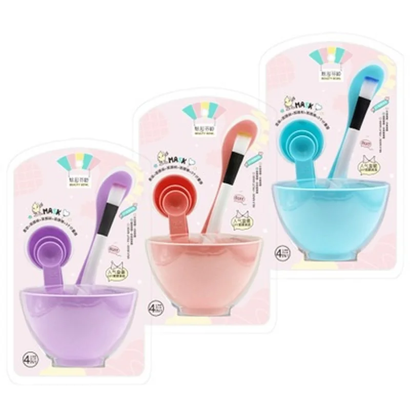 Women Beauty Set DIY Facial Mask Tool Face Mask Bowl+ Stir Stick + Mask Brush + Measuring Spoon Makeup Tool Kits Random Color Women Beauty Set DIY Facial Mask Tool Face Mask Bowl+ Stir Stick + Mask Brush + Measuring Spoon Makeup Tool Kits Random Color