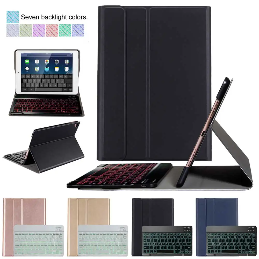 Case For iPad Pro 11 A1980 A2013 A1934 A1979 With Wireless Bluetooth Keyboard PU Leather Flip Stand Backlight Keyboard Case