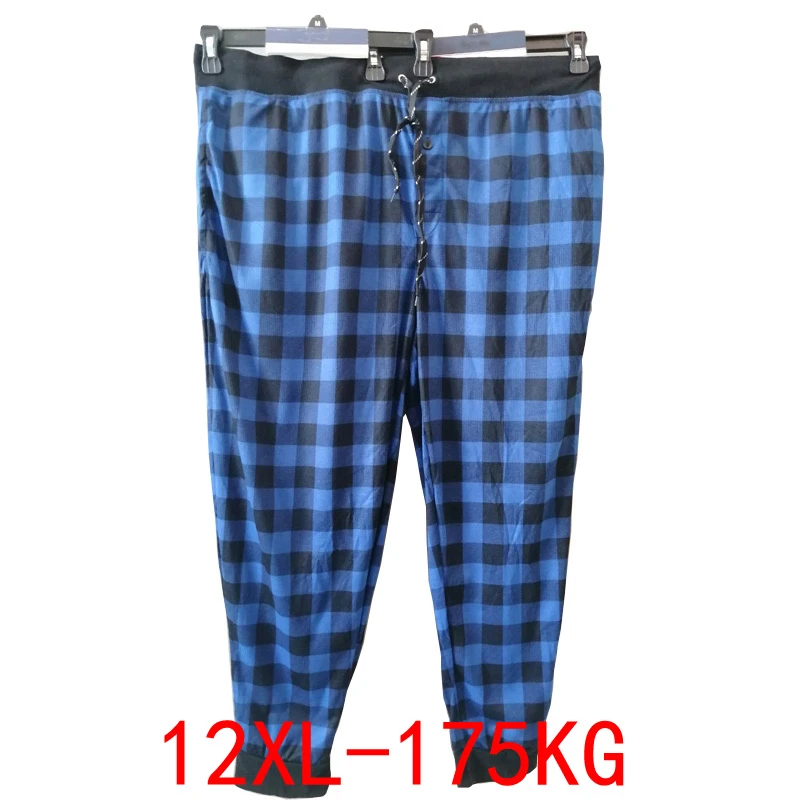 Men's big pants 175KG plus size 10XL 12XL loose stretch large size 66 60 62 Summer casual pants blue gray Home leisure 50 52 54 casual cargo pants