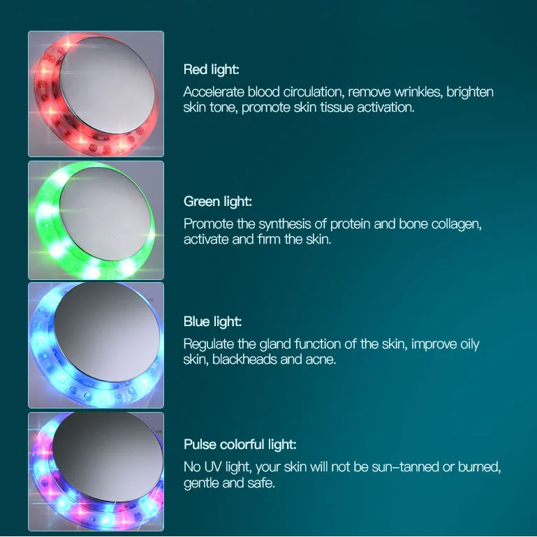  7 Colors LED Photon Ultrasonic Lifting Face Lift Skin Cleaner Anti Aging Wrinkle Removal Ultrasound