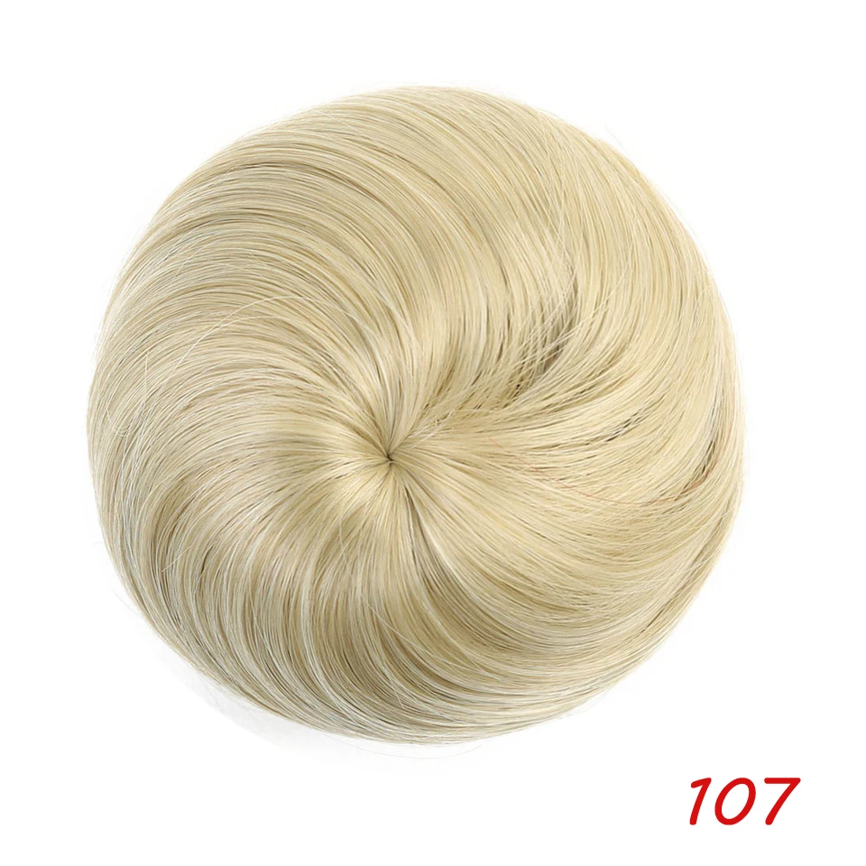 MEIFAN 50 г прямые шиньон синтетические волосы пончик ролик шиньон эластичная резинка поддельные волосы булочка шнурок конский хвост - Цвет: 107