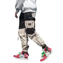 MISSKY, Мужские штаны, комбинезоны, Ретро стиль, цветные, контрастные, мульти карманы, повседневные штаны, свободные, Editon, модные, длинные брюки для мужчин