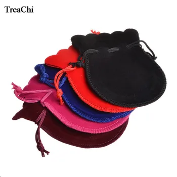 

100pcs/lot 7x9cm Velvet Bag Drawstring Pouch Black Red Calabash Jewelry Packing Bags Wedding Christmas Gift Bag
